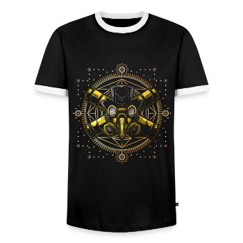 Plage Doktor Plague Mittelalter Pest Geschenk - Männer Kontrast-T-Shirt - Schwarz/Weiß - Vorne - AI Model Female 172 light (172cm) & AI Model Male 178 light (178cm)