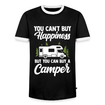Campeurs - T-shirt contrasté Homme - noir/blanc - Devant - AI Model Female 172 light (172cm) & AI Model Male 178 light (178cm)