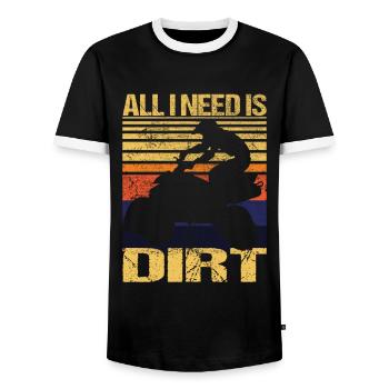 All I Need Is Dirt ATV Racing Off roading - Men's Ringer Shirt - black/white - Front - AI Model Female 172 light (172cm) & AI Model Male 178 light (178cm)