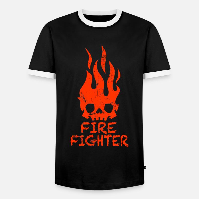 Firefighter Fire Firefighters Feuerwehrmann - Men's Ringer Shirt - black/white