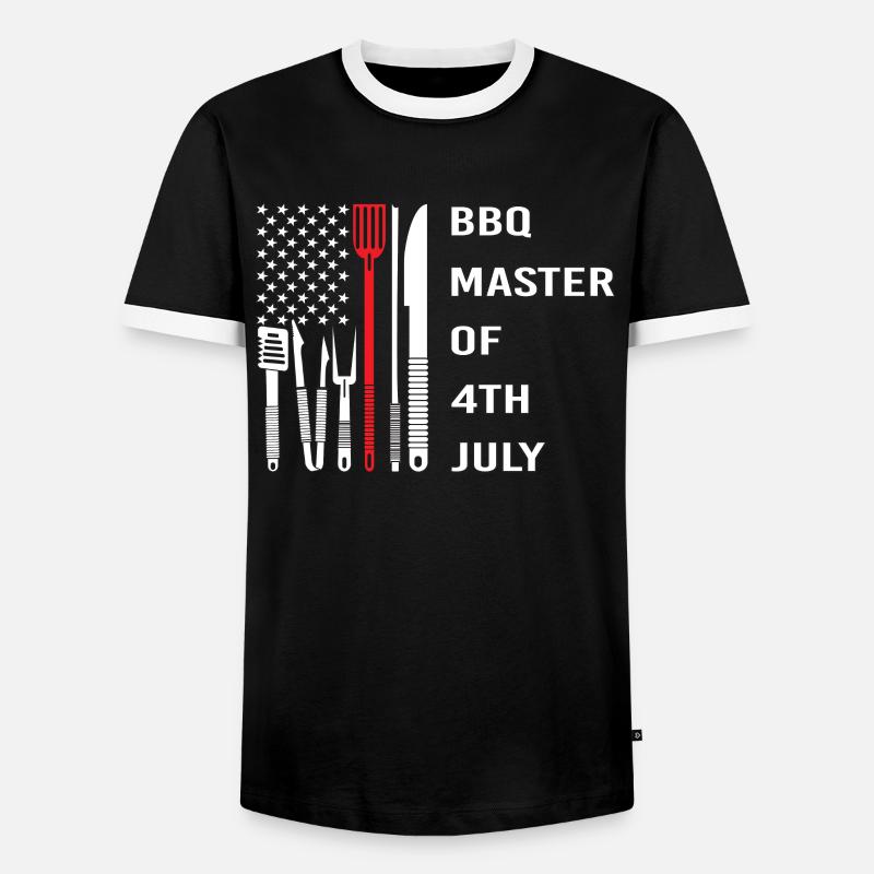 BBQ Master 4th July - Men's Ringer Shirt - black/white