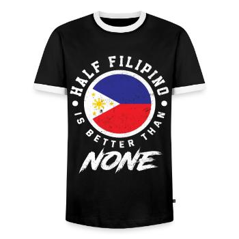 Philippines Origine Semi-Filipino Filipina - T-shirt contrasté Homme - noir/blanc - Devant - AI Model Female 172 light (172cm) & AI Model Male 178 light (178cm)