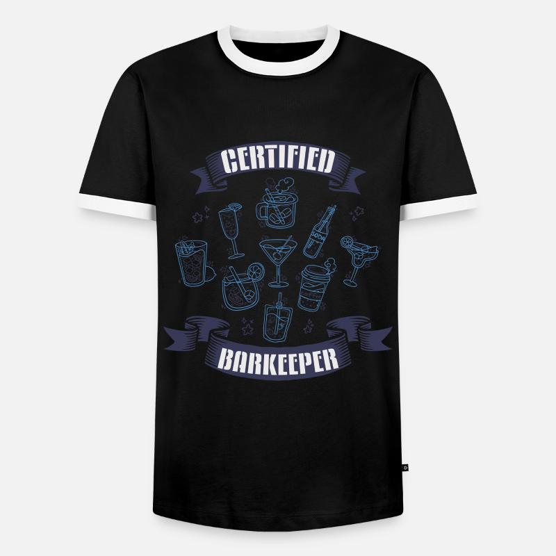 Certified bartender, bartender - Men's Ringer Shirt - black/white