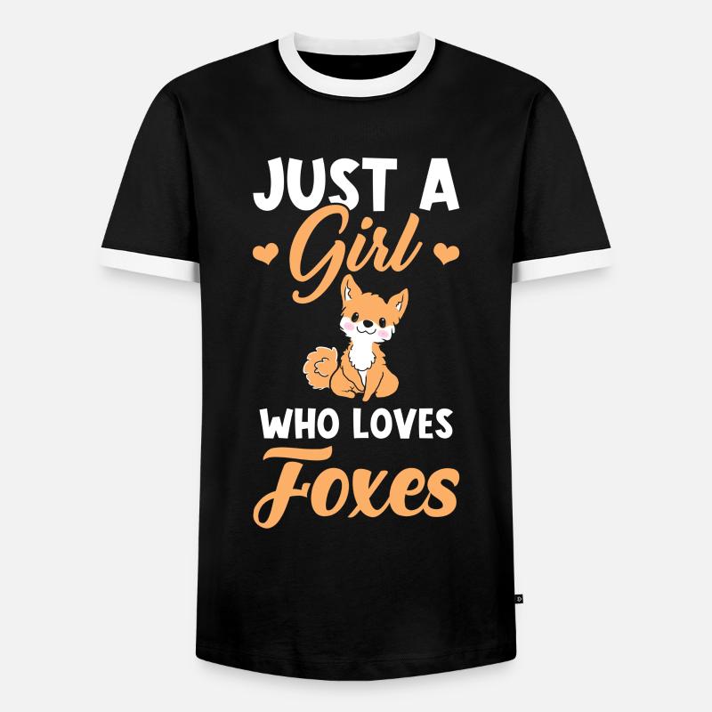 Fuchs niedlich - Männer Kontrast-T-Shirt - Schwarz/Weiß