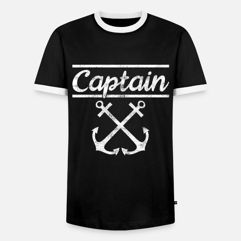captain - Men's Ringer Shirt - black/white
