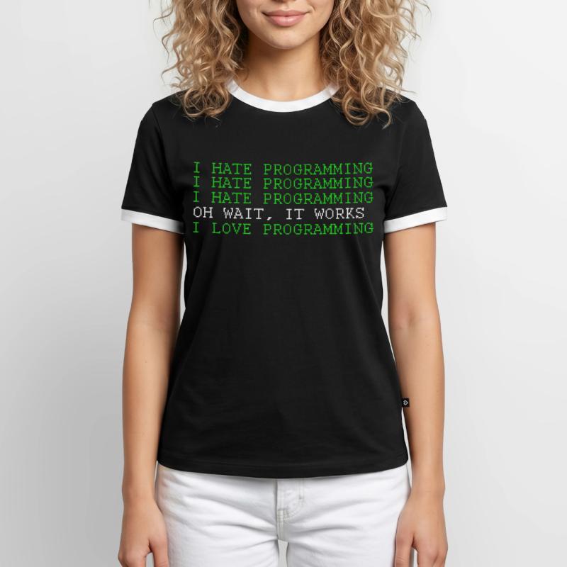 I Love Programming Funny Programer Software Develo T-shirt contrasté Homme
