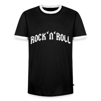 Rock and Roll - Men's Ringer Shirt - black/white - Front - AI Model Female 172 light (172cm) & AI Model Male 178 light (178cm)