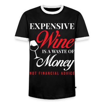 Wein - Männer Kontrast-T-Shirt - Schwarz/Weiß - Vorne - AI Model Female 172 light (172cm) & AI Model Male 178 light (178cm)
