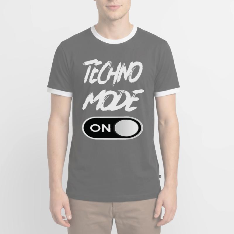 Techno Mode On - Techno Techno Music Techno Men's Ringer Shirt