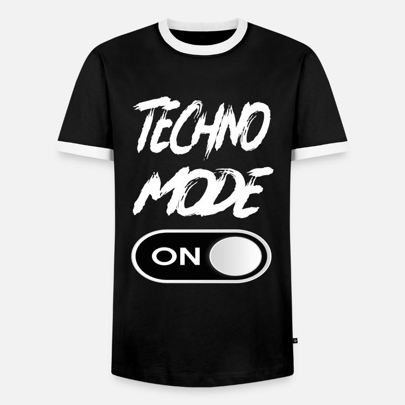 Techno Mode On - Techno Techno Musik Techno - Männer Kontrast-T-Shirt - Schwarz/Weiß