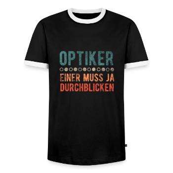 Optiker Augen Sehhilfe Lustig Spruch Geschenkidee - Männer Kontrast-T-Shirt - Schwarz/Weiß - Vorne - AI Model Female 172 light (172cm) & AI Model Male 178 light (178cm)