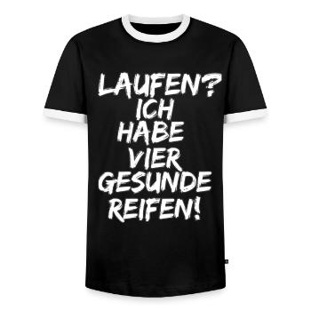 Nordschleife Design Motorsport - Männer Kontrast-T-Shirt - Schwarz/Weiß - Vorne - AI Model Female 172 light (172cm) & AI Model Male 178 light (178cm)