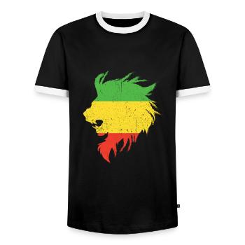 Rastafari Judah Marley Rasta Reggae Cadeau Jah - T-shirt contrasté Homme - noir/blanc - Devant - AI Model Female 172 light (172cm) & AI Model Male 178 light (178cm)