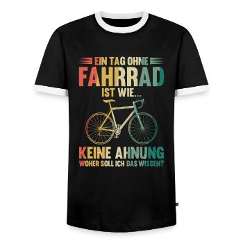 Ein Tag ohne Fahrrad Spruch Radfahrer Fahrrad - Männer Kontrast-T-Shirt - Schwarz/Weiß - Vorne - AI Model Female 172 light (172cm) & AI Model Male 178 light (178cm)