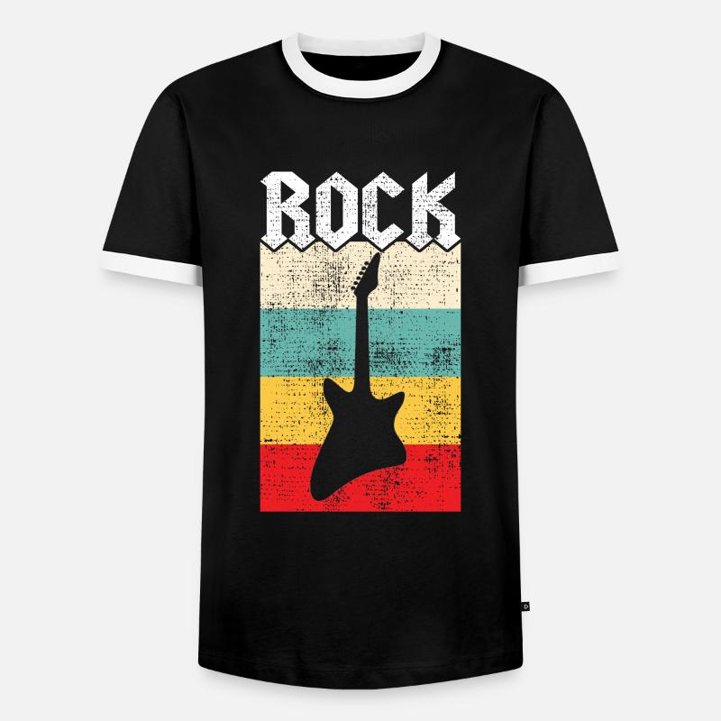 rock - Men's Ringer Shirt - black/white