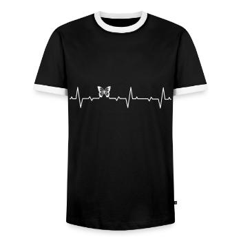 Schmetterling Insekten Garten Gartenarbeit Gärtner - Männer Kontrast-T-Shirt - Schwarz/Weiß - Vorne - AI Model Female 172 light (172cm) & AI Model Male 178 light (178cm)