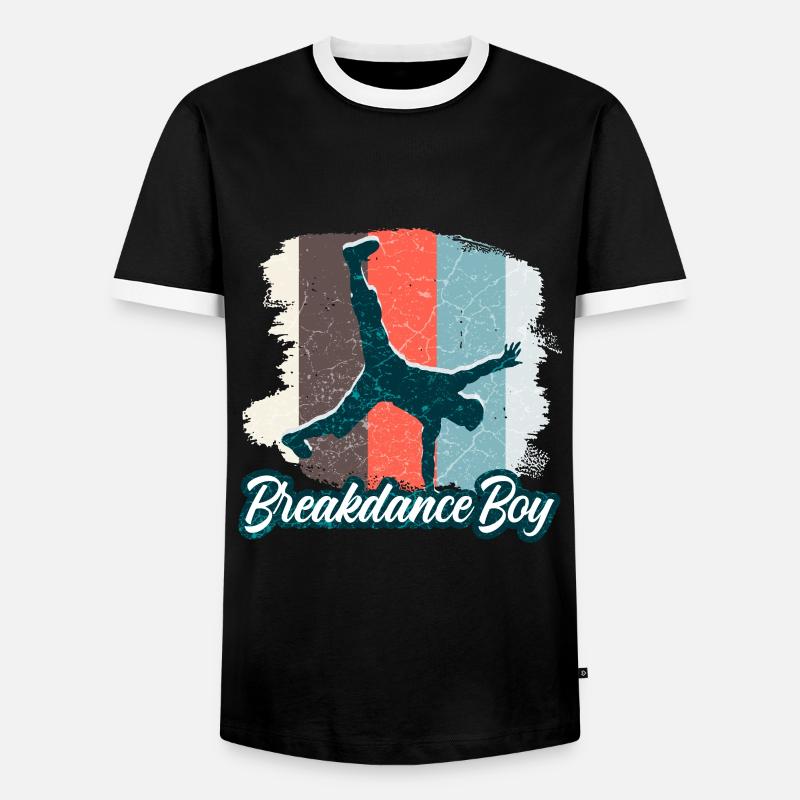 Breakdance Junge Tänzer Breakdancing - Männer Kontrast-T-Shirt - Schwarz/Weiß