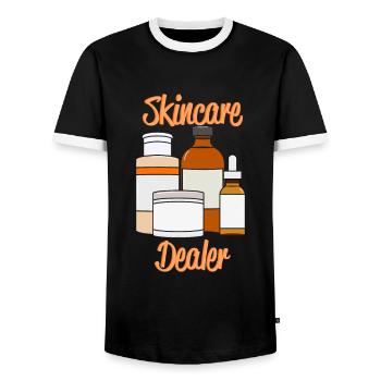 Skincare Dealer Dermatologist Geschenk - Männer Kontrast-T-Shirt - Schwarz/Weiß - Vorne - AI Model Female 172 light (172cm) & AI Model Male 178 light (178cm)