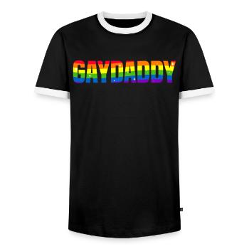 Gay Daddy Gay Daddy Gay Pride - T-shirt contrasté Homme - noir/blanc - Devant - AI Model Female 172 light (172cm) & AI Model Male 178 light (178cm)