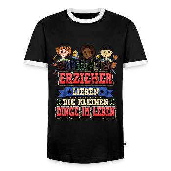 Erzieher Spruch Lustig Süß Kindergarten Geschenk - Männer Kontrast-T-Shirt - Schwarz/Weiß - Vorne - AI Model Female 172 light (172cm) & AI Model Male 178 light (178cm)