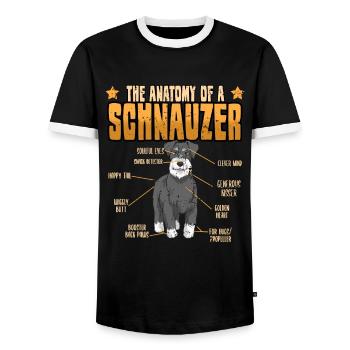 Cadeau d'anatomie pour amoureux des chiens Schnauzer - T-shirt contrasté Homme - noir/blanc - Devant - AI Model Female 172 light (172cm) & AI Model Male 178 light (178cm)