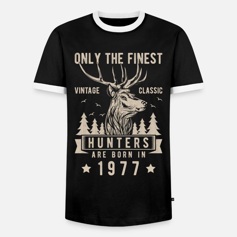Hunter gift 1977 - Men's Ringer Shirt - black/white