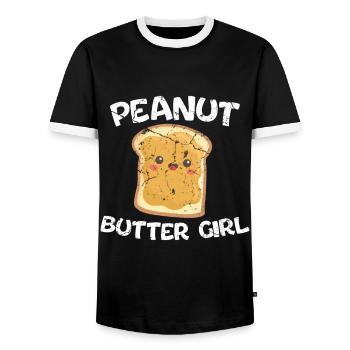 Breakfast lovers peanut butter - Men's Ringer Shirt - black/white - Front - AI Model Female 172 light (172cm) & AI Model Male 178 light (178cm)