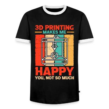 3d Imprimeur 3d Printer Printer cadeau - T-shirt contrasté Homme - noir/blanc - Devant - AI Model Female 172 light (172cm) & AI Model Male 178 light (178cm)