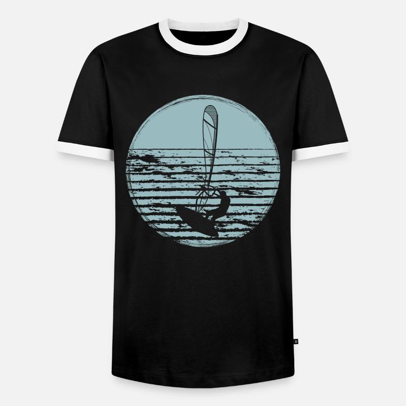 Windsurfen Windsurfer - Männer Kontrast-T-Shirt - Schwarz/Weiß