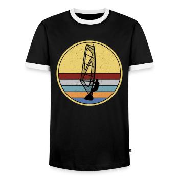 Windsurfen Windsurfer - Männer Kontrast-T-Shirt - Schwarz/Weiß - Vorne - AI Model Female 172 light (172cm) & AI Model Male 178 light (178cm)