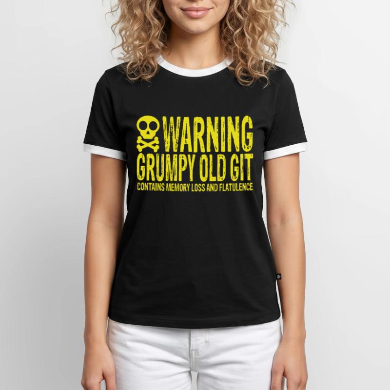 Warning Grumpy Old Git T-shirt contrasté Homme