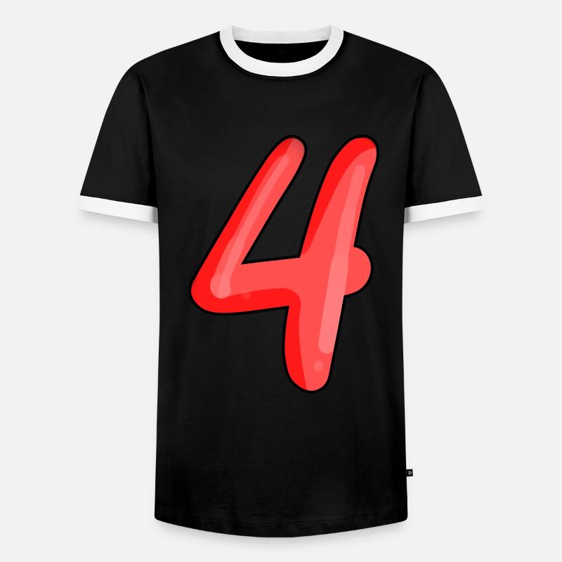 4 - Männer Kontrast-T-Shirt - Schwarz/Weiß