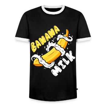 Ich liebe Bananenmilch Shake Milch und Banane - Männer Kontrast-T-Shirt - Schwarz/Weiß - Vorne - AI Model Female 172 light (172cm) & AI Model Male 178 light (178cm)
