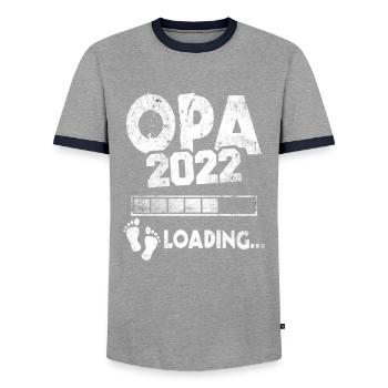 Werdender Opa 2022 Loading Nachwuchs Großvater - Männer Kontrast-T-Shirt - Grau/Navy  - Vorne - AI Model Female 172 light (172cm) & AI Model Male 178 light (178cm)