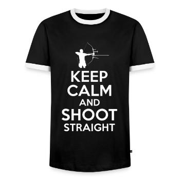 Keep Calm and do Archery - T-shirt contrasté Homme - noir/blanc - Devant - AI Model Female 172 light (172cm) & AI Model Male 178 light (178cm)