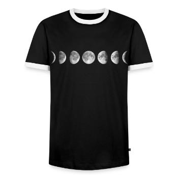 Moon Phases Lunar Calendar Astronomy Binoculars Ae - Männer Kontrast-T-Shirt - Schwarz/Weiß - Vorne - AI Model Female 172 light (172cm) & AI Model Male 178 light (178cm)