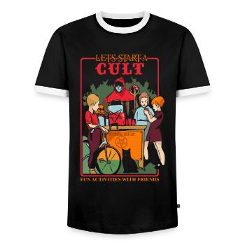 Blackcraft Cult Games Occult Witchcraft Satan Pent - Männer Kontrast-T-Shirt - Schwarz/Weiß - Vorne - AI Model Female 172 light (172cm) & AI Model Male 178 light (178cm)