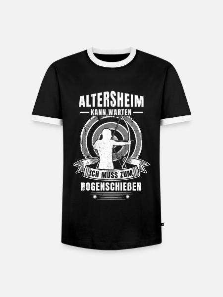 Bogenschießen Geschenk Zielscheibe Langbogen Pfeil - Männer Kontrast-T-Shirt - Schwarz/Weiß