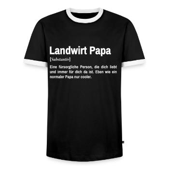 Landwirt Papa Definition Vater Landwirtschaft - Männer Kontrast-T-Shirt - Schwarz/Weiß - Vorne - AI Model Female 172 light (172cm) & AI Model Male 178 light (178cm)