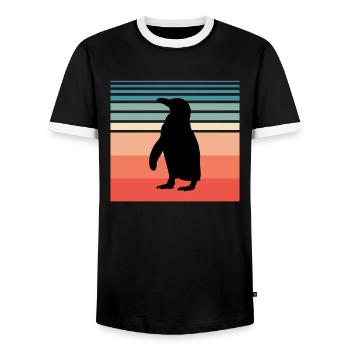 Pinguin Südpol Penguin - Männer Kontrast-T-Shirt - Schwarz/Weiß - Vorne - AI Model Female 172 light (172cm) & AI Model Male 178 light (178cm)