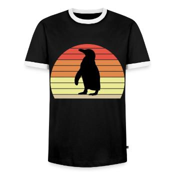 Pinguin Südpol Penguin - Männer Kontrast-T-Shirt - Schwarz/Weiß - Vorne - AI Model Female 172 light (172cm) & AI Model Male 178 light (178cm)
