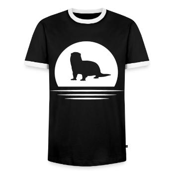 Loutres - T-shirt contrasté Homme - noir/blanc - Devant - AI Model Female 172 light (172cm) & AI Model Male 178 light (178cm)