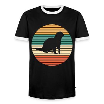Loutres - T-shirt contrasté Homme - noir/blanc - Devant - AI Model Female 172 light (172cm) & AI Model Male 178 light (178cm)