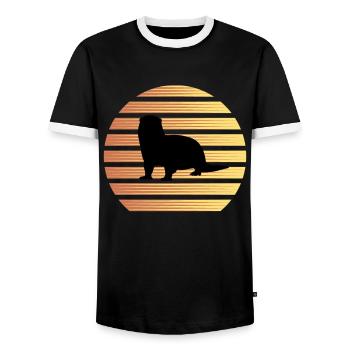Loutres - T-shirt contrasté Homme - noir/blanc - Devant - AI Model Female 172 light (172cm) & AI Model Male 178 light (178cm)