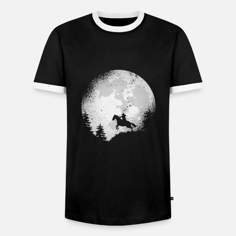 Pferd - Männer Kontrast-T-Shirt - Schwarz/Weiß