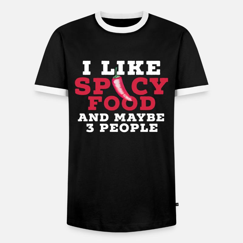 Scharfes Essen Küche Chilli - Männer Kontrast-T-Shirt - Schwarz/Weiß