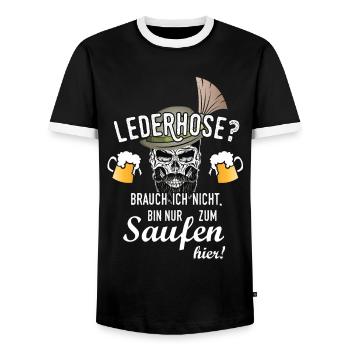 Saufen Bier trinken Sprüche Bayern Bua - Männer Kontrast-T-Shirt - Schwarz/Weiß - Vorne - AI Model Female 172 light (172cm) & AI Model Male 178 light (178cm)