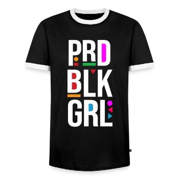 Prd Blk Grl Proud Black Girl Word - Men's Ringer Shirt - black/white - Front - AI Model Female 172 light (172cm) & AI Model Male 178 light (178cm)