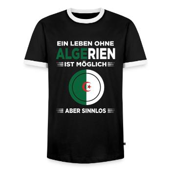 Algerien Algerisch Algerische Flagge Algeria - Männer Kontrast-T-Shirt - Schwarz/Weiß - Vorne - AI Model Female 172 light (172cm) & AI Model Male 178 light (178cm)