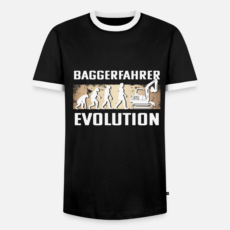 Baggerfahrer Evolution - Männer Kontrast-T-Shirt - Schwarz/Weiß